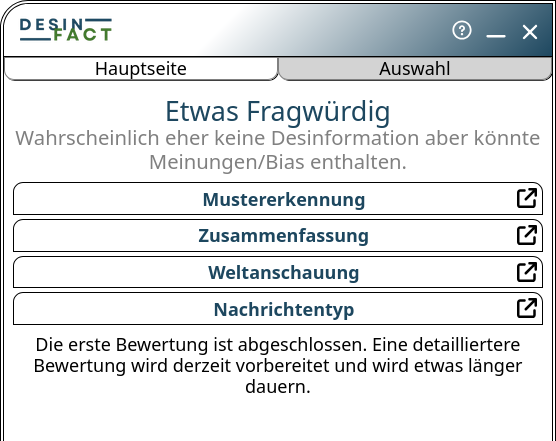 DesinFact - Früherkennung von Desinformation
