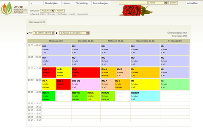 WSDB Timetable